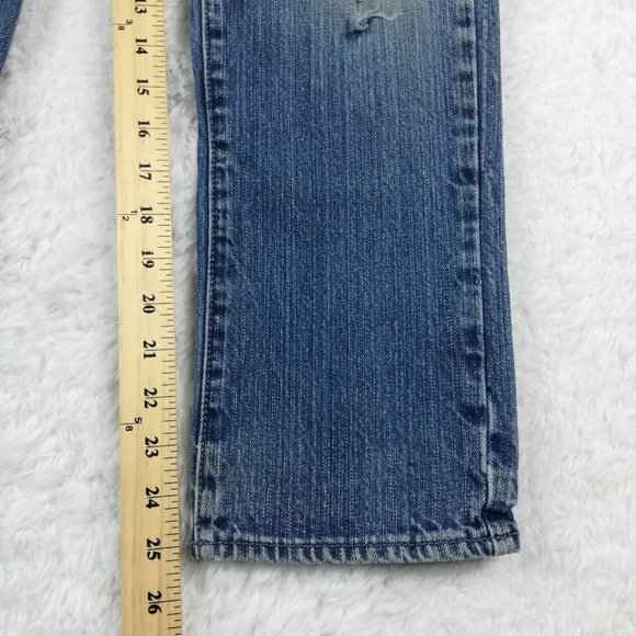 Guess Girls Jeans Straight Leg Denim Blue Medium Wash‎ Ripped 12 - Picture 10 of 13